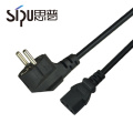 SIPU high quality euro standard 2 pin electrical power plug eu power cord